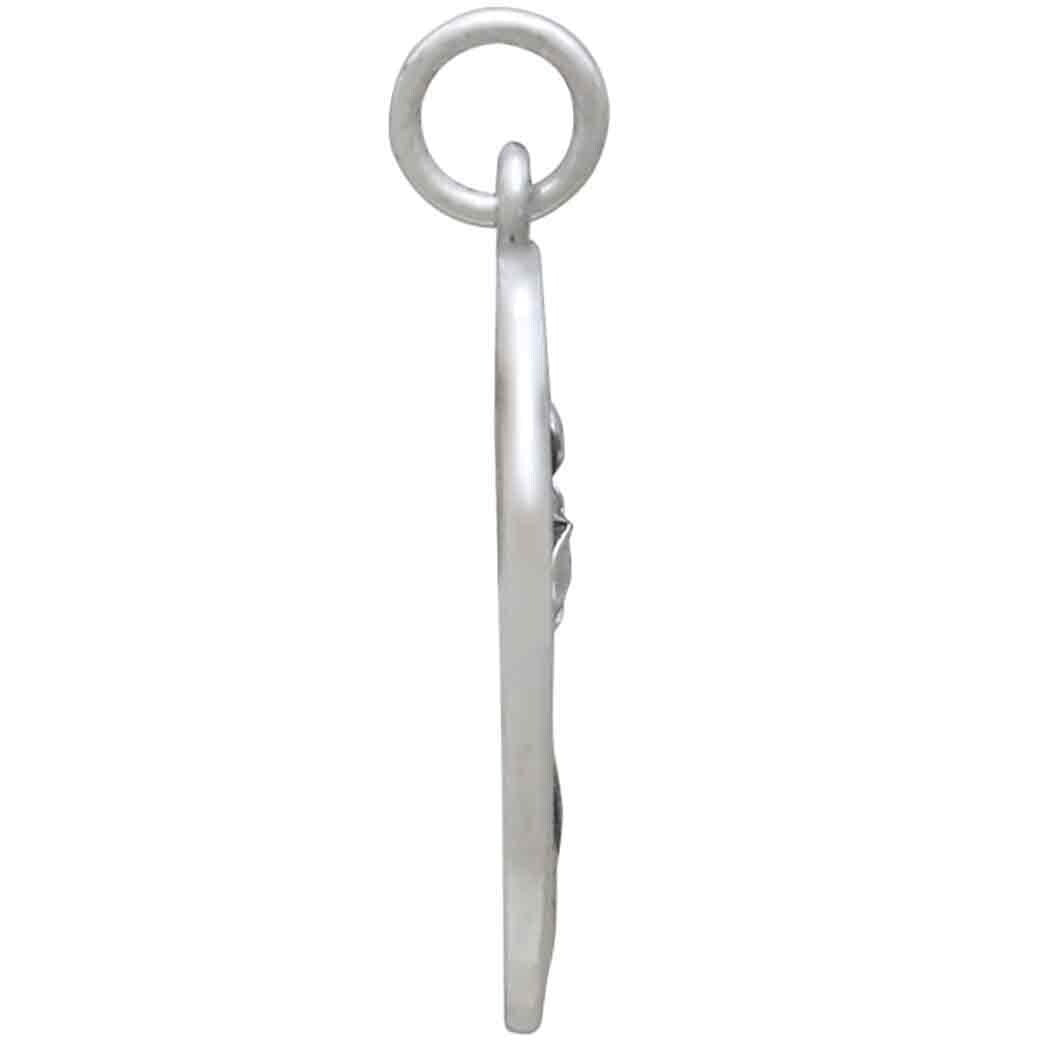 Silver Daffodil Charm - March Birthflower 25x13mm