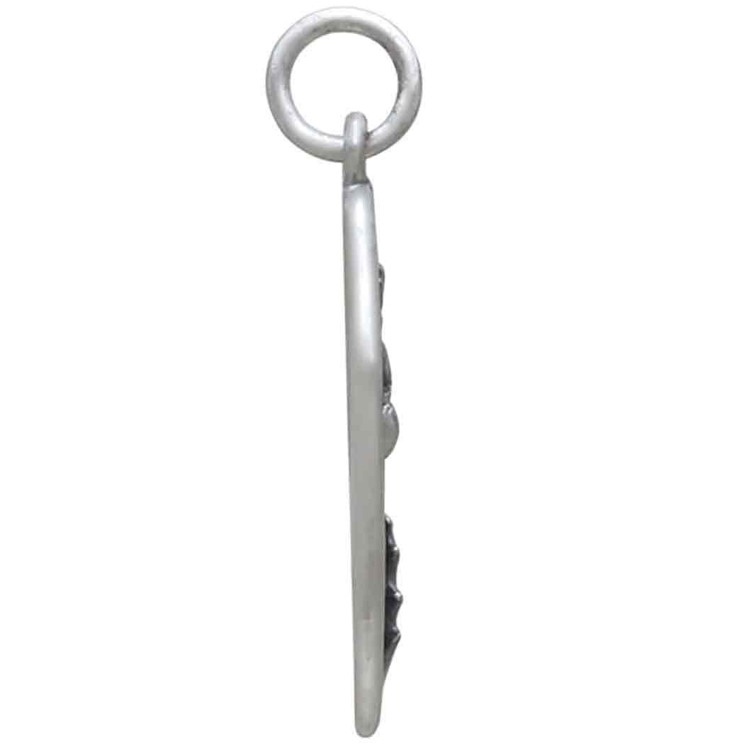 Silver Daisy Charm - April Birthflower 25x13mm