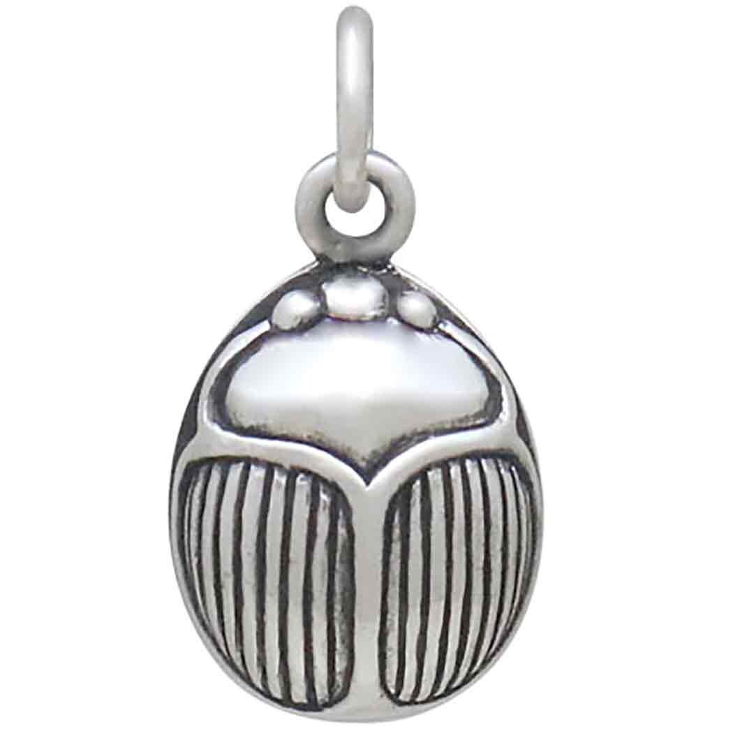Sterling Silver Small Scarab Charm 18x9mm