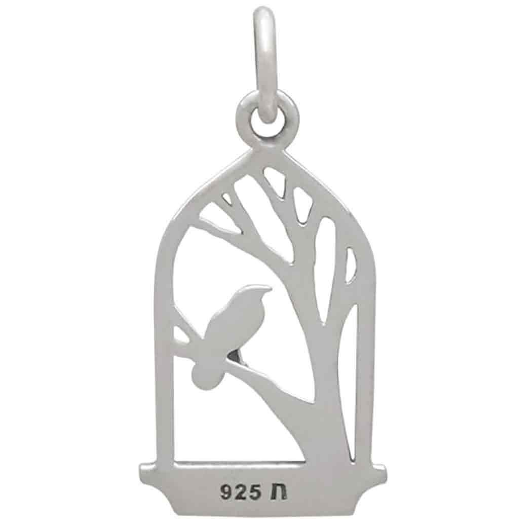 Sterling Silver Raven in Window Charm 22x11mm