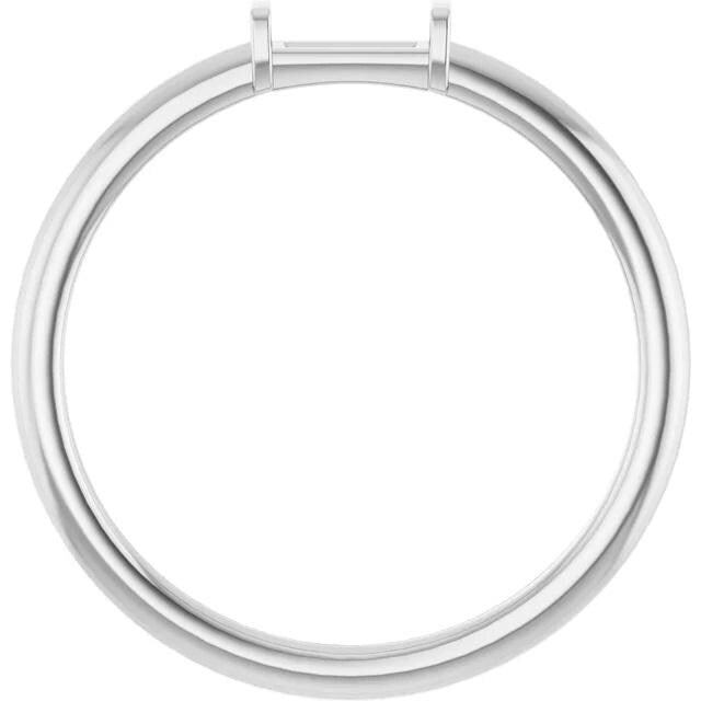 Straight Baguette Stackable Ring Mounting, 4x2mm Solitaire in Sterling Silver or 14k Gold