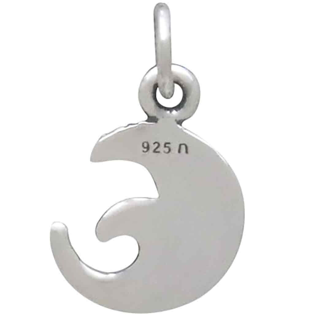 Sterling Silver Mini Dimensional Wave Charm 16x10mm