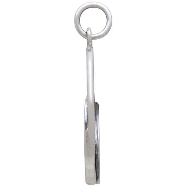 Sterling Silver Double Layer Wave Charm 25x18mm