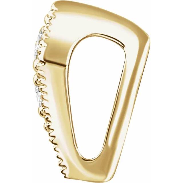 Natural .02ctw Diamond Tapered Bail in 14k Yellow or White Gold