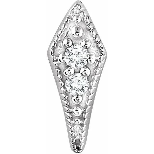 Natural .02ctw Diamond Tapered Bail in 14k Yellow or White Gold