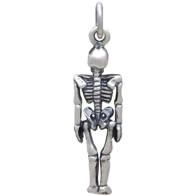 Sterling Silver 3D Skeleton Charm 26x7mm