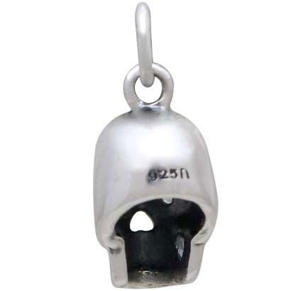 Sterling Silver Skull Charm with Nano Gem Eyes 18x8mm