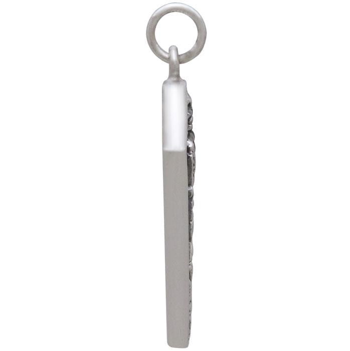 Sterling Silver Skeleton Charm in Coffin 29x10mm