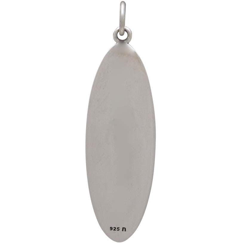 Sterling Silver Oval Sequoia Tree Pendant 35x10mm