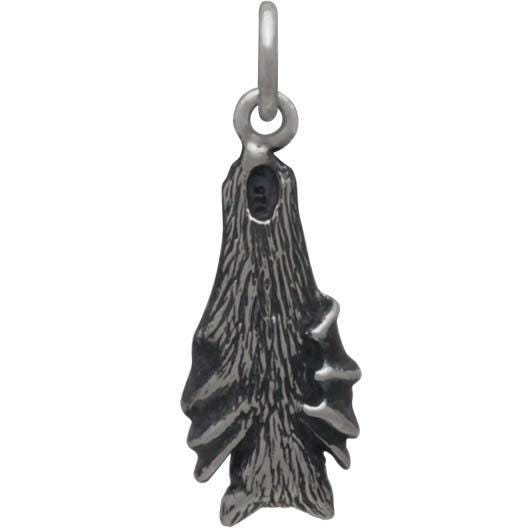 Sterling Silver Hanging Bat Charm 22x8mm