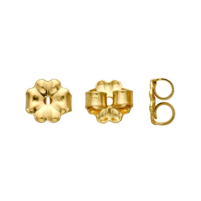 5.5mm medium-weight friction ear nuts, Sterling silver, Gold Filled, 14k Yelow gold, or 14k White Gold.