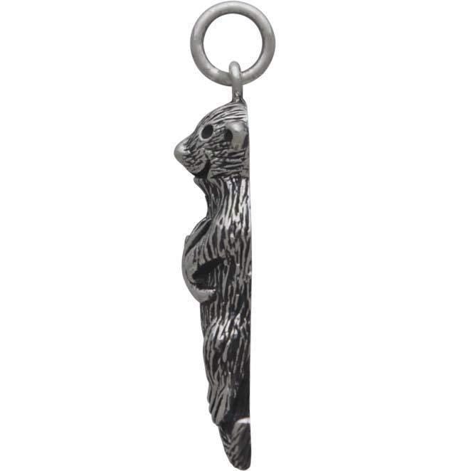 Sterling Silver Sea Otter Charm with Starfish