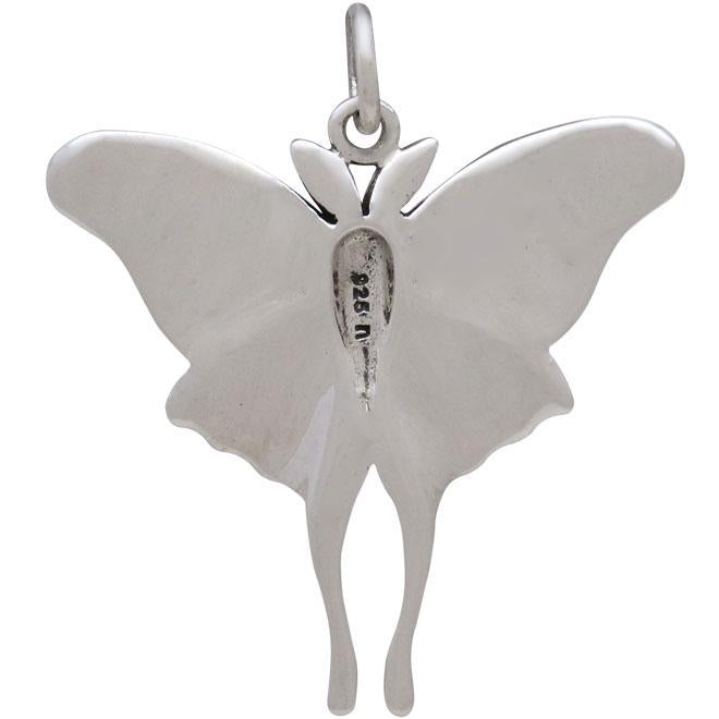 Sterling Silver Luna Moth Pendant 28x24mm