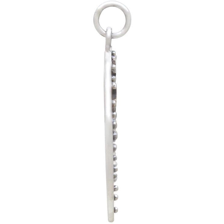 Sterling Silver Moon Pendant with Bronze Stars 28x25mm