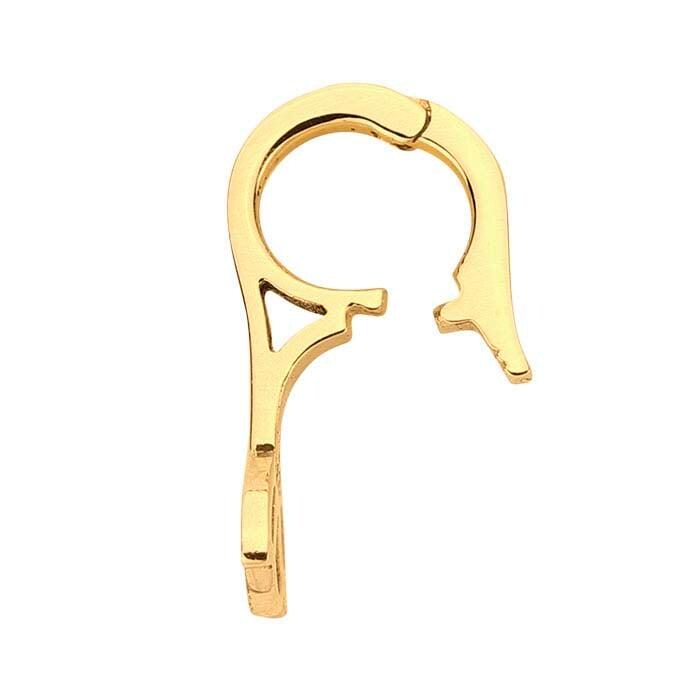 Floral hinged necklace enhancer in 14k gold