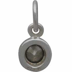 Sterling Silver Crystal Birthstone Charm - June