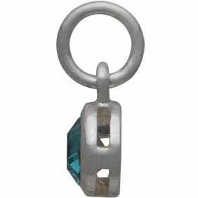 Sterling Silver Crystal Birthstone Charm -December 11x5mm