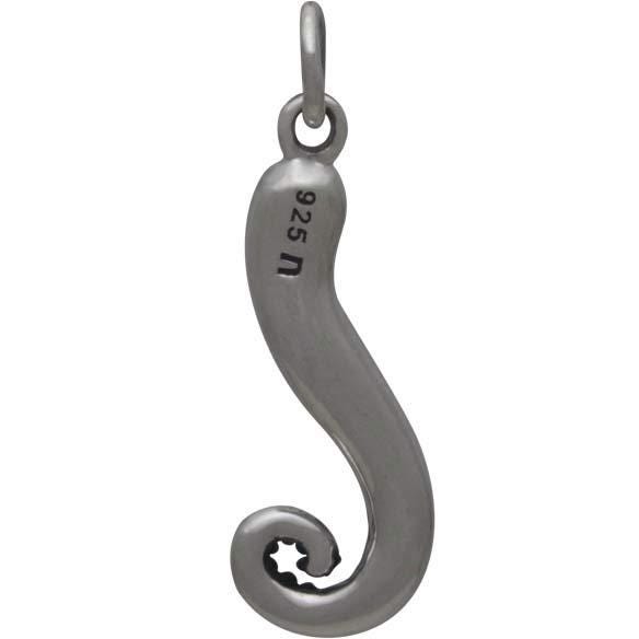 Sterling Silver Octopus Tentacle Charm 25x8mm