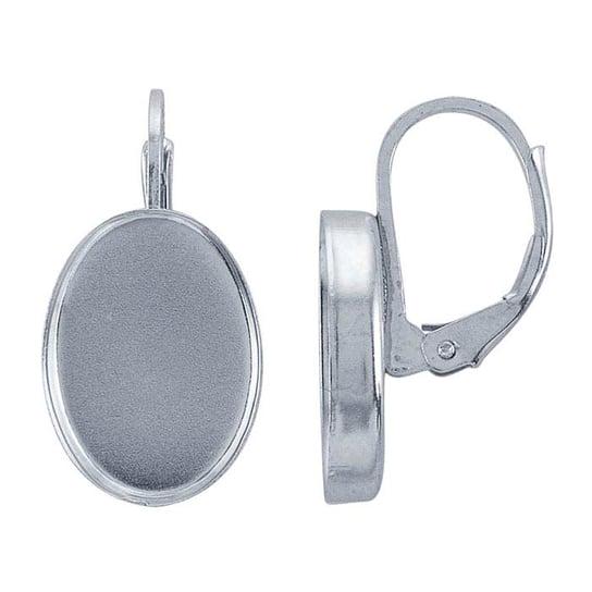 Sterling Silver Lever-Back 8 x 6mm Oval Cabochon Ear Wire Mounting