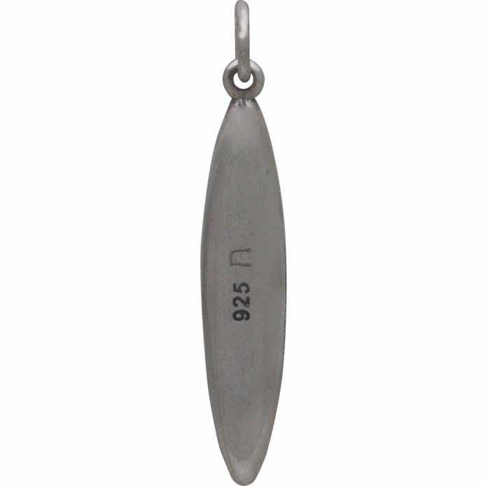 Sterling Silver Kayak Charm - Sports Charms 30x5mm