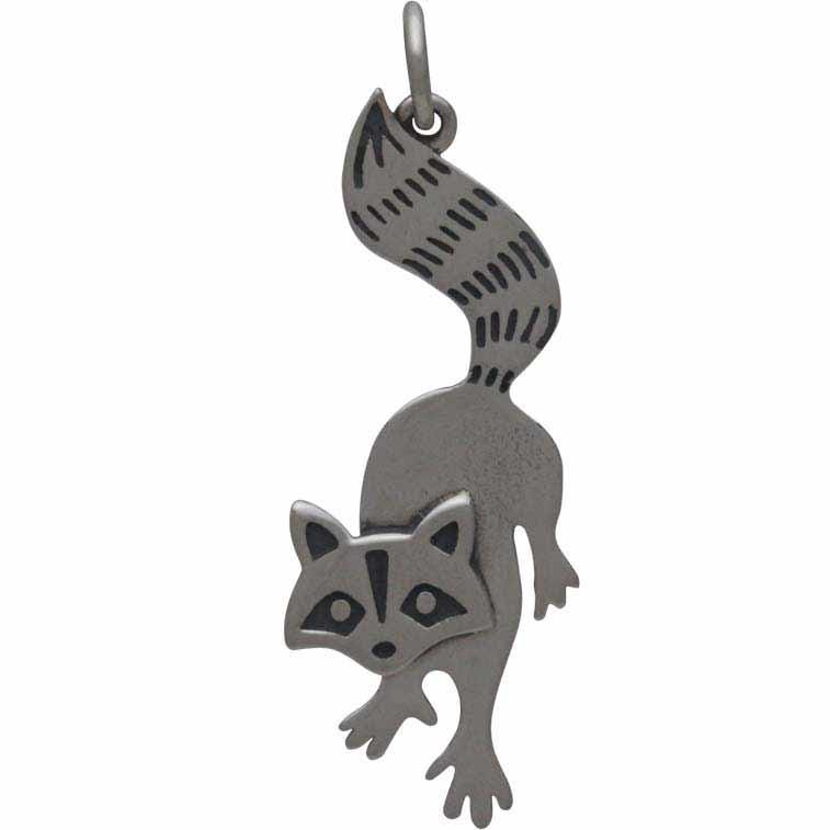 Sterling Silver Raccoon Charm 32x12mm