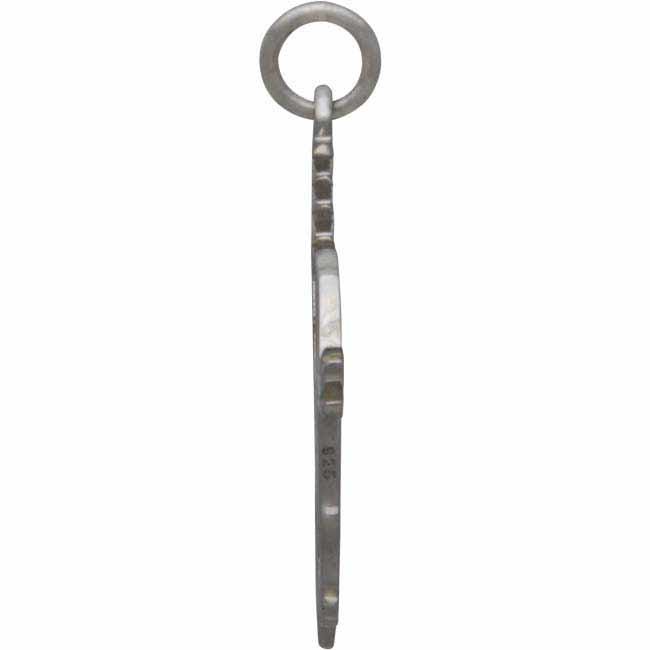 Sterling Silver Horse Pendant - Openwork Horse Charm 28x19mm