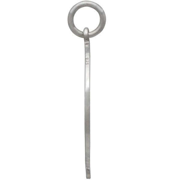 Sterling Silver Moon Charm with Kitty 25x11mm
