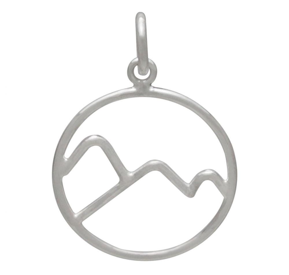 Silver Wire Mountain Charm 21x15mm