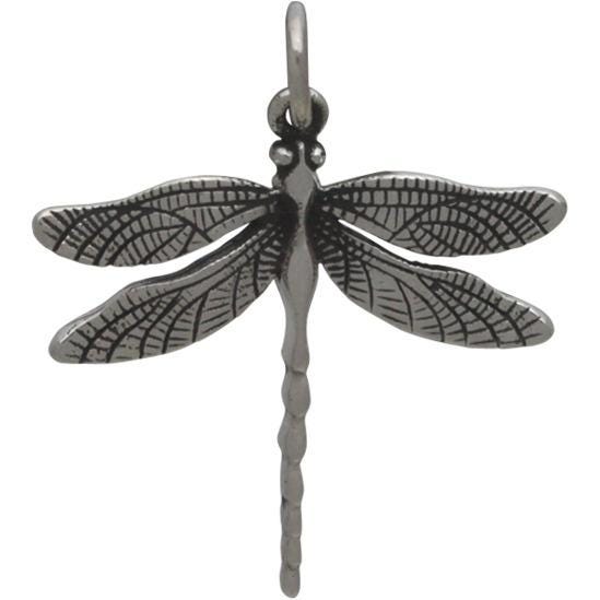 Sterling Silver Large Detailed Dragonfly Charm 24x20mm