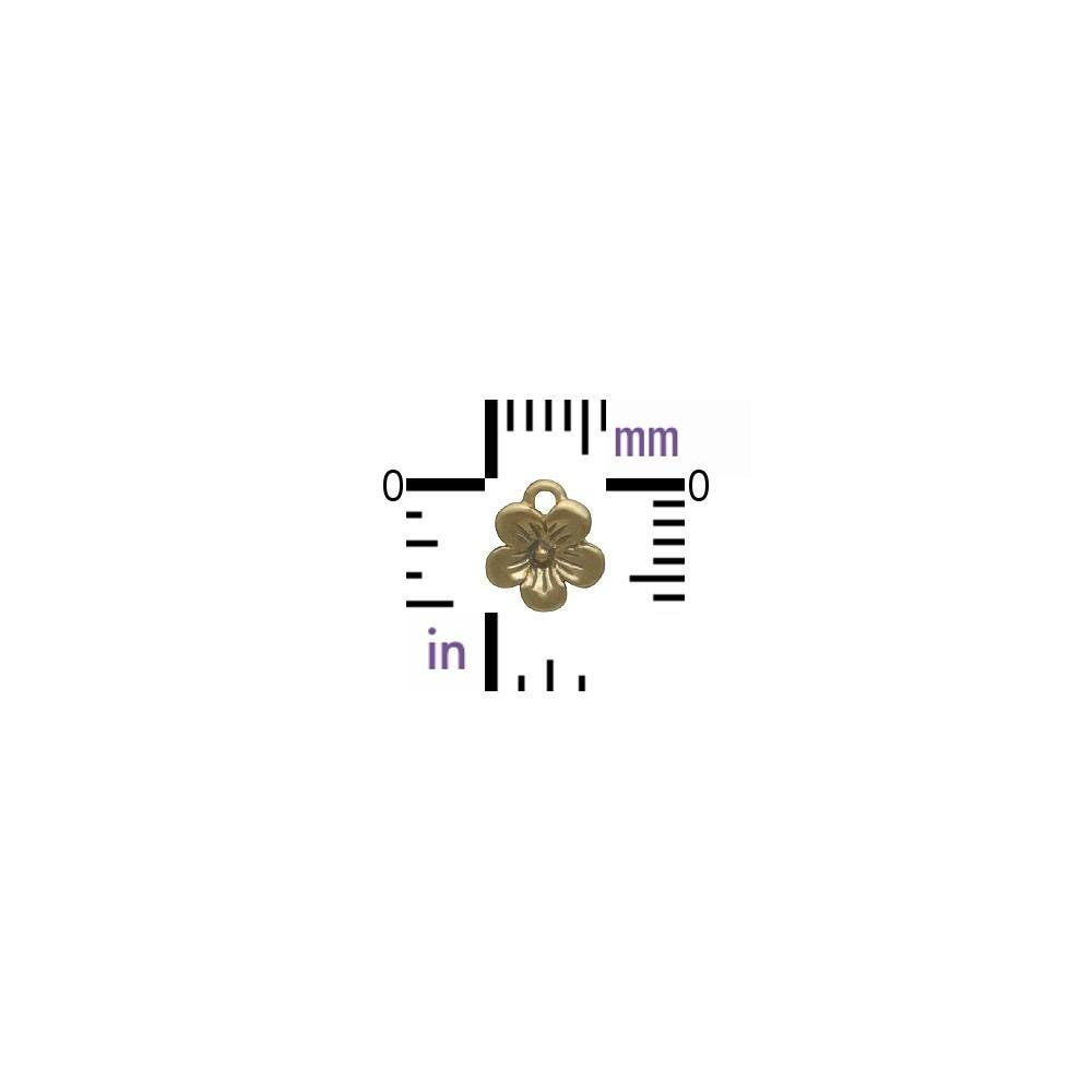 Solid 14K Gold Cherry Blossom Charm 7x6mm no jumpring