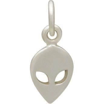 Sterling Silver Alien Charm - Flat 14x6mm