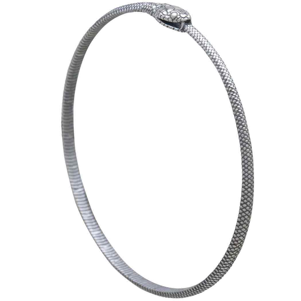 Sterling Silver Ouroboros Bangle Bracelet