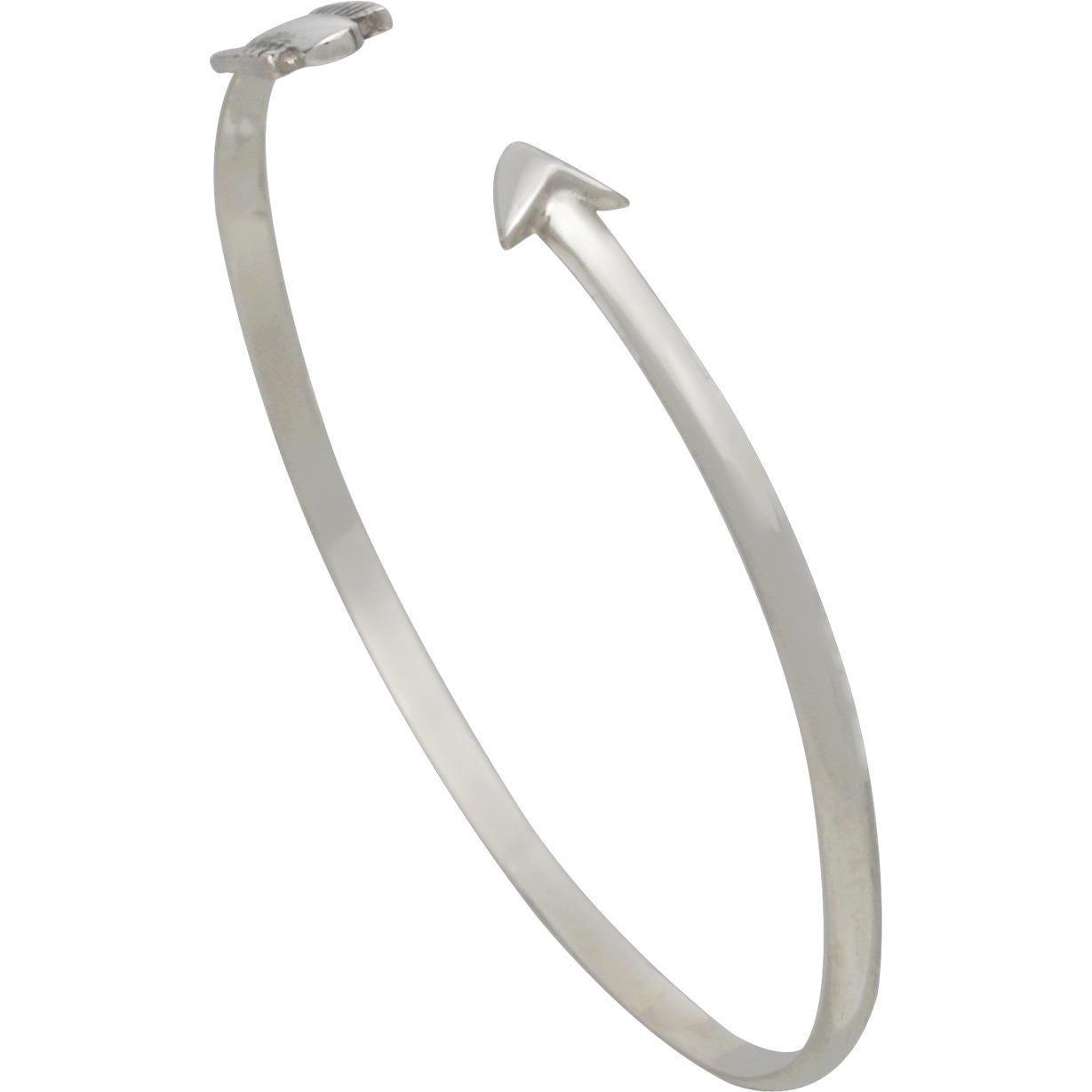 Sterling Silver Cuff Bracelet - Adjustable Arrow
