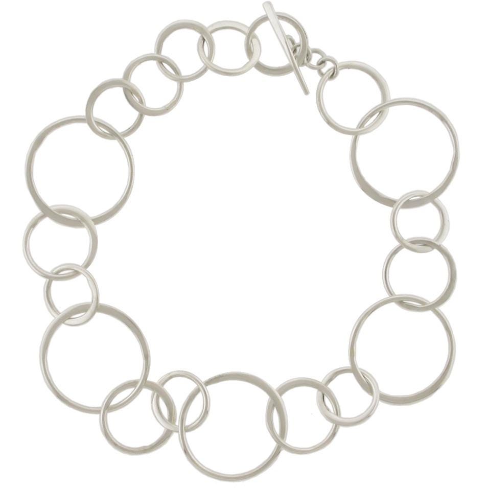 Sterling Silver Charm Bracelet - Handmade Circle Chain