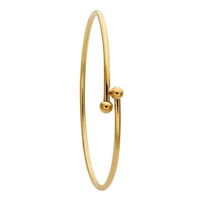14/20 Yellow Gold-Filled Bangle Bracelet with Pearl Cups