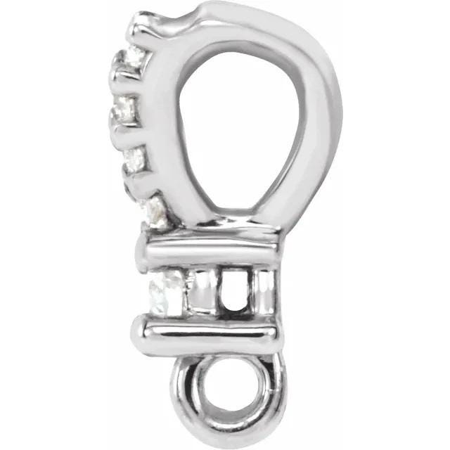 14K Gold Natural Diamond Rabbit Ear Bail in White or Yellow Gold, choose your Bail size