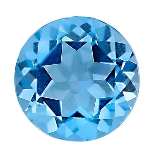 Swiss-Blue Topaz Round Faceted Gemstone, AA-Grade, choose your size