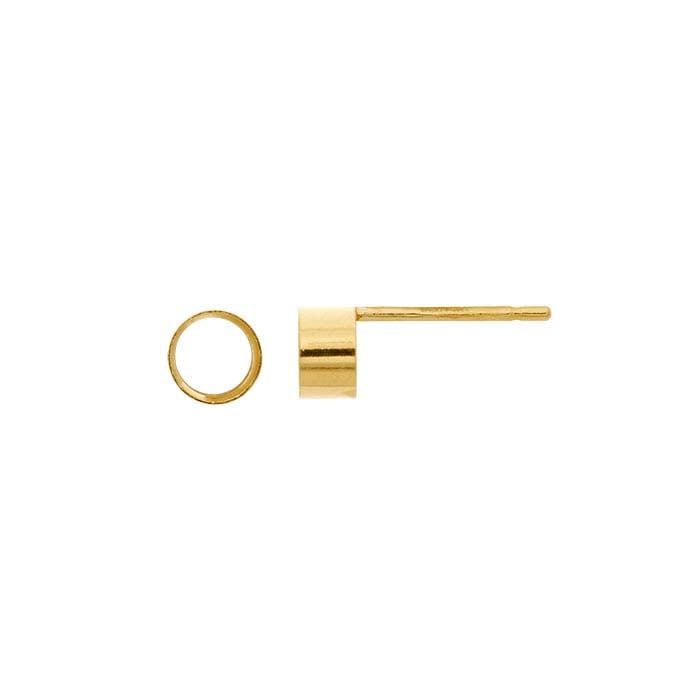 14/20 Yellow Gold-Filled Round Bezel Post Earring