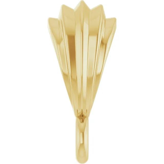 Fluted Tapered Pendant Bail in 10k or 14k solid Gold, 3 sizes available