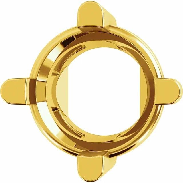 Round Basket Slide Pendant Mounting in Sterling silver or 14k Gold, choose your setting size