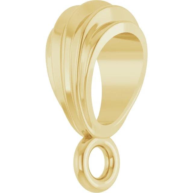 Fluted Tapered Pendant Bail in 10k or 14k solid Gold, 3 sizes available