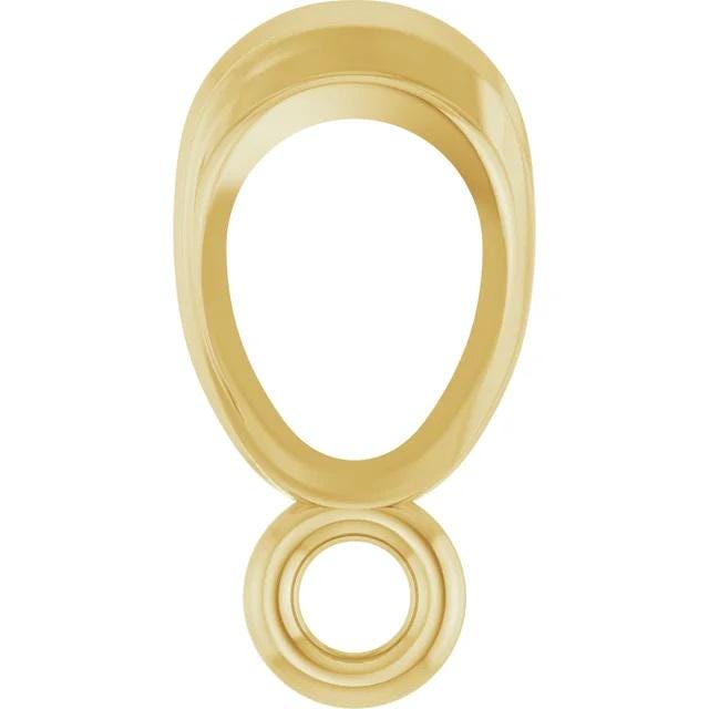 Fluted Tapered Pendant Bail in 10k or 14k solid Gold, 3 sizes available