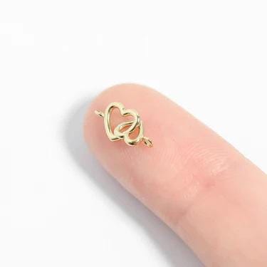 Sterling Silver Double Heart Horizontal Connector