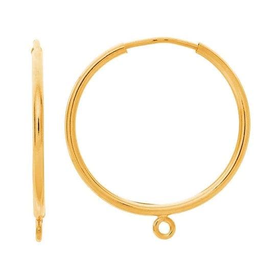 Endless Hoop Earring with Closed Ring in 14/20 Yellow Gold-Filled , choose your size