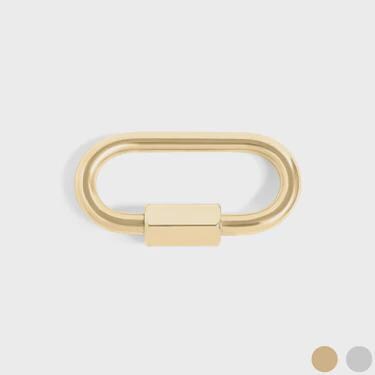 18K Gold PVD Stainless Steel Classic Carabiner, available in silver or gold