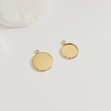 18K Gold PVD or Stainless Steel Cabochon Bezel Pendant Mountings, choose 10mm or 12mm