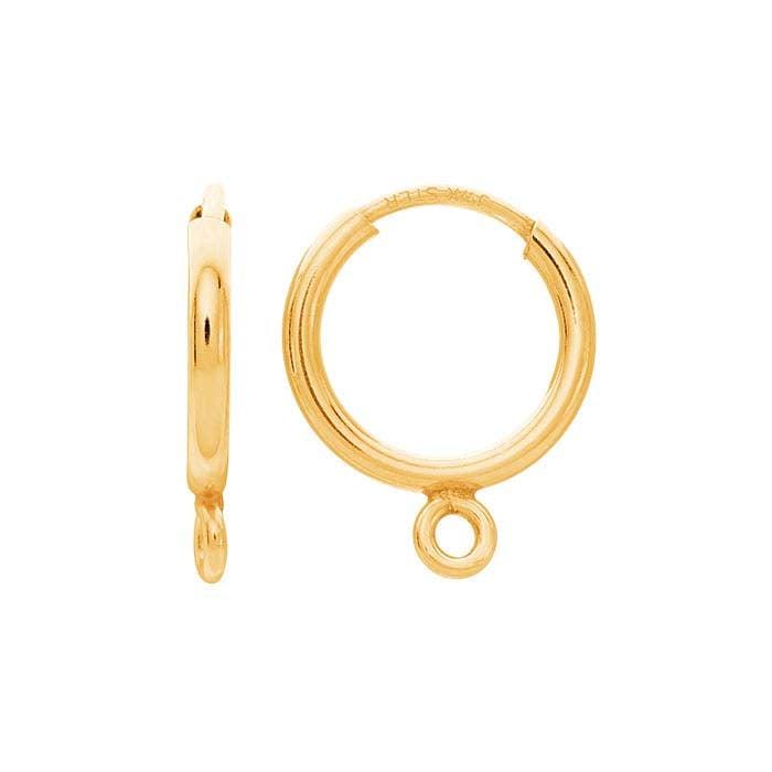 Endless Hoop Earring with Closed Ring in 14/20 Yellow Gold-Filled , choose your size