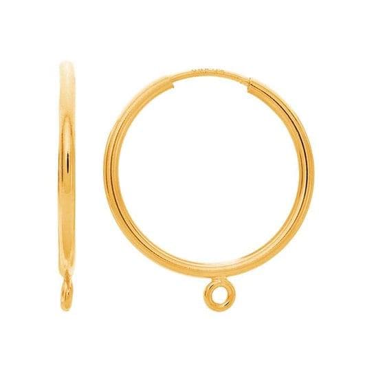 Endless Hoop Earring with Closed Ring in 14/20 Yellow Gold-Filled , choose your size