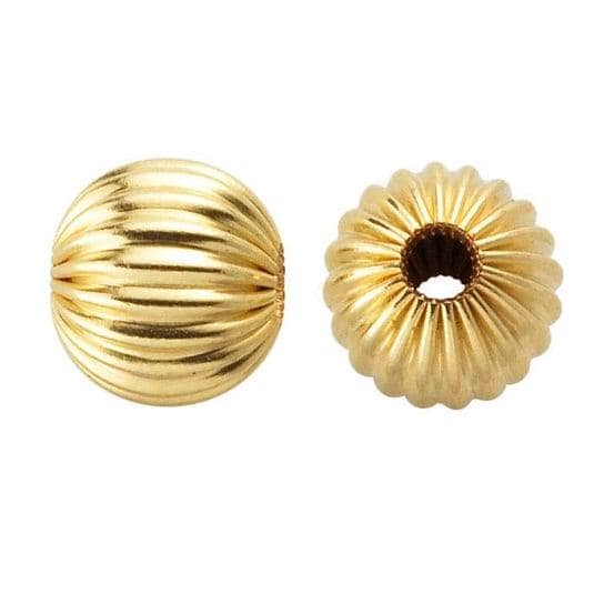 14/20 Yellow Gold-Filled Corrugated Round Bead, 5 sizes available
