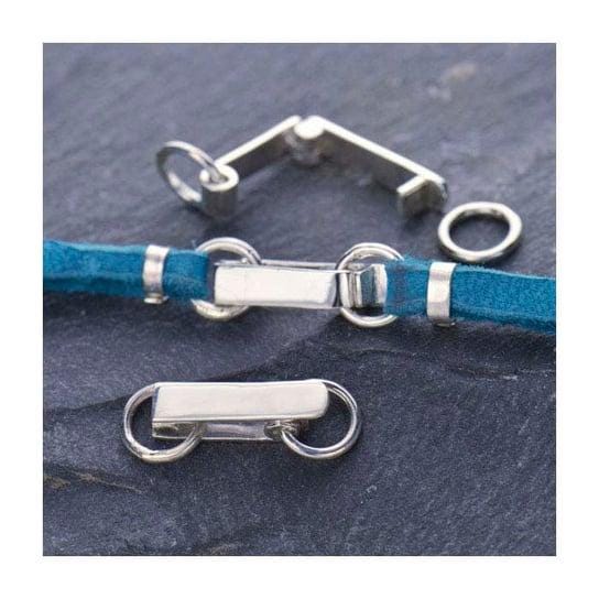 Sterling Silver 20 x 7mm Fold-Over Clasp with Attach Rings